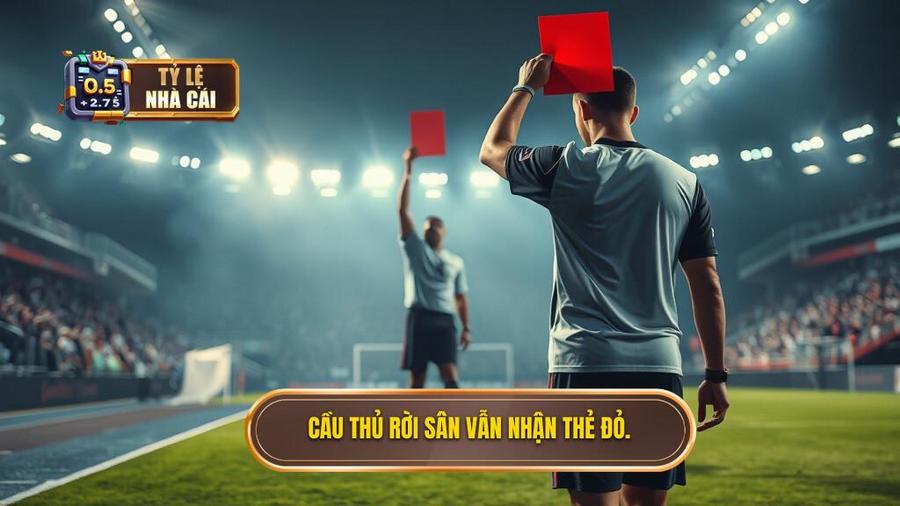 1. Cầu thủ rời sân vẫn nhận thẻ đỏ.