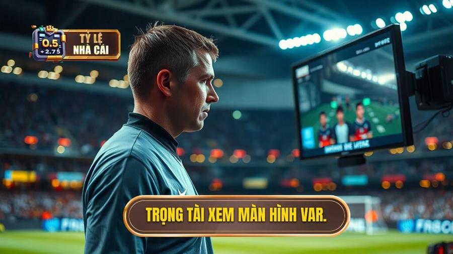1. Trọng tài xem màn hình VAR.