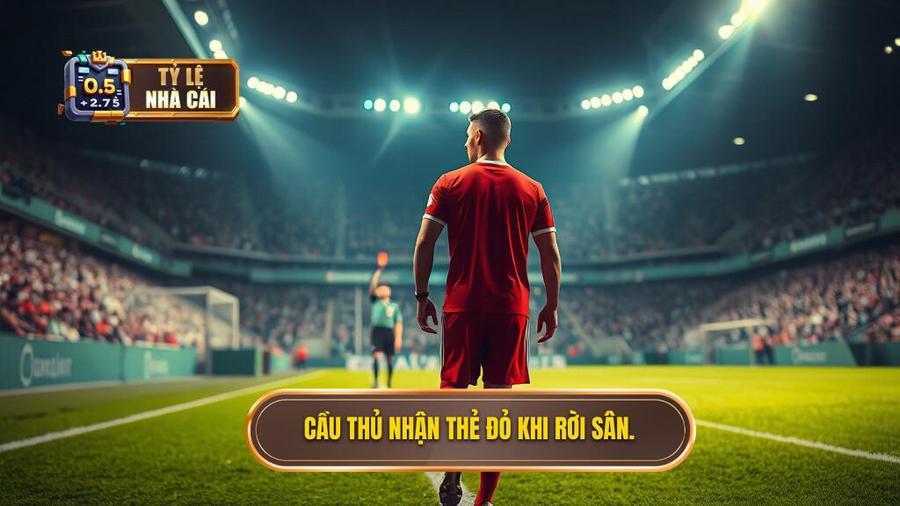 2. Cầu thủ nhận thẻ đỏ khi rời sân.