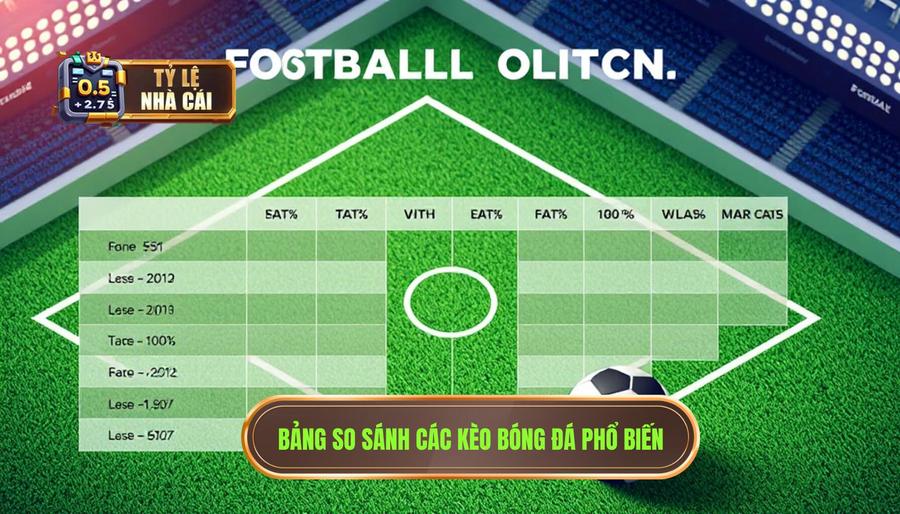 Bảng so sánh các loại kèo bóng đá phổ biến